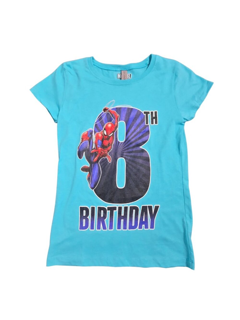 NWOT | Marvel Spiderman "8th Birthday" Graphic Short Sleeve T-Shirt | 10-12